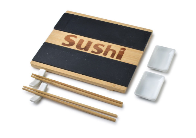 Ensemble à Sushi pour 2 personnes - Éléments en bois et céramique - HTXD9944-PROM - Mondex