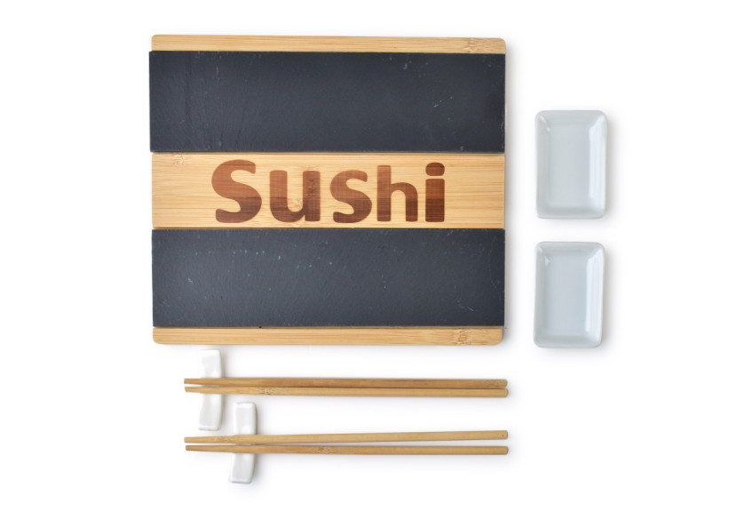 Ensemble à Sushi pour 2 personnes - Éléments en bois et céramique - HTXD9944-PROM - Mondex