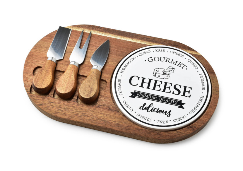 Planche de Service MODERN KITCHEN - Acacia avec Couteaux 30x18x2cm - HTXD9845-PROM - Mondex