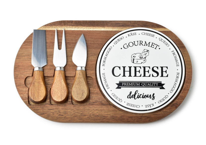 Planche de Service MODERN KITCHEN - Acacia avec Couteaux 30x18x2cm - HTXD9845-PROM - Mondex