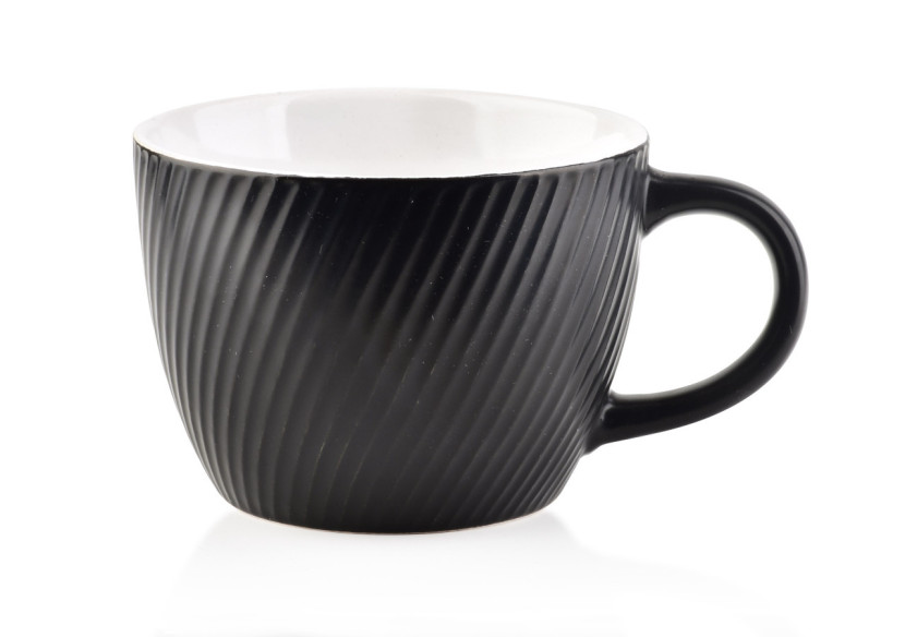 Mug SALLY LINES BLACK - 480 ml 11 x 14.5 x 8 cm - HTPS5061-PROM - Affekdesign By Mondex Mug SALLY LINES BLACK - 480 ml 11 x 14.5 x 8 cm - HTPS5061-PROM - Affekdesign By Mondex