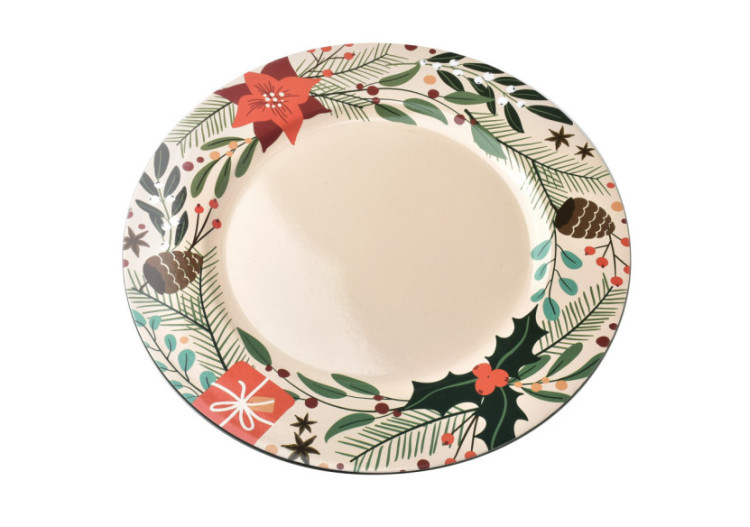 Sous-assiette BLANCHE FESTIVE - Décoratif 33 x 2 cm - HTOS9745-SW-PRO - Mondex