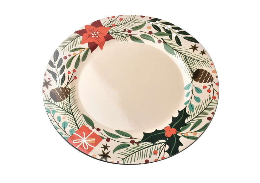 Sous-assiette BLANCHE FESTIVE - Décoratif 33 x 2 cm - HTOS9745-SW-PRO - Mondex