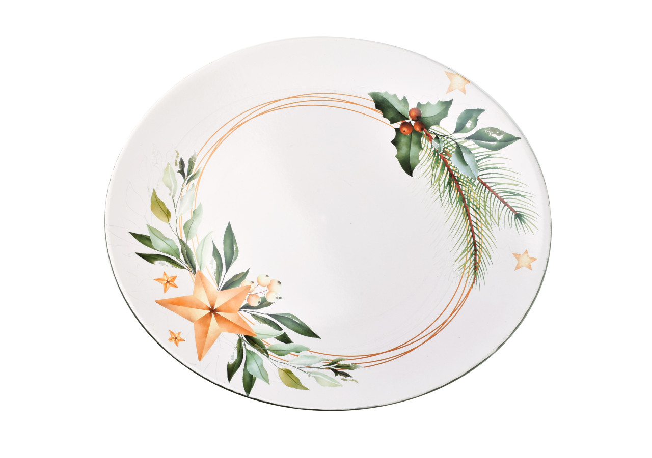 Sous-assiette BLANCHE FESTIVE - Décoratif 33 x 2 cm - HTOS9738-SW-PRO - Mondex