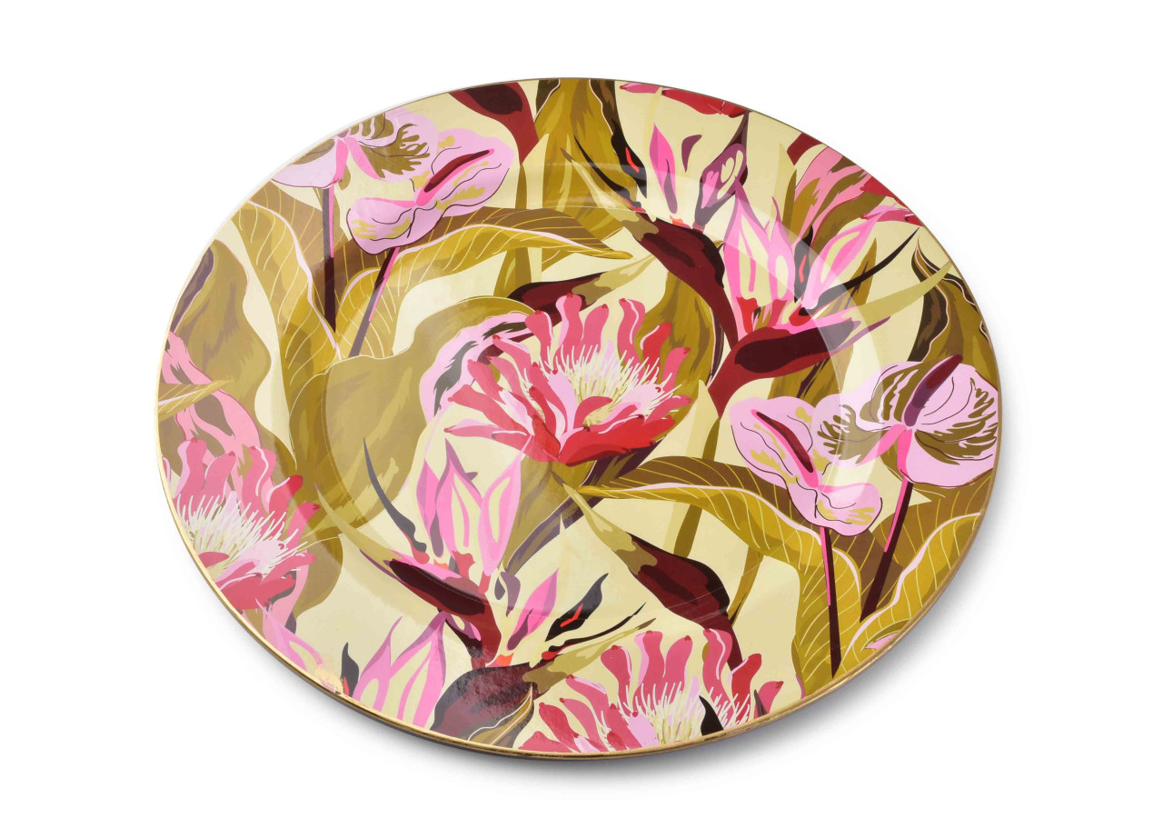 Sous-assiette colorée BLANCHE - 33x33x2cm élégante - HTOS9549-PROM - Mondex