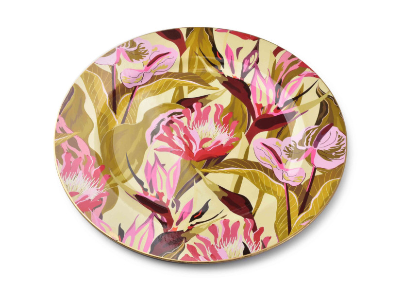 Sous-assiette colorée BLANCHE - 33x33x2cm élégante - HTOS9549-PROM - Mondex