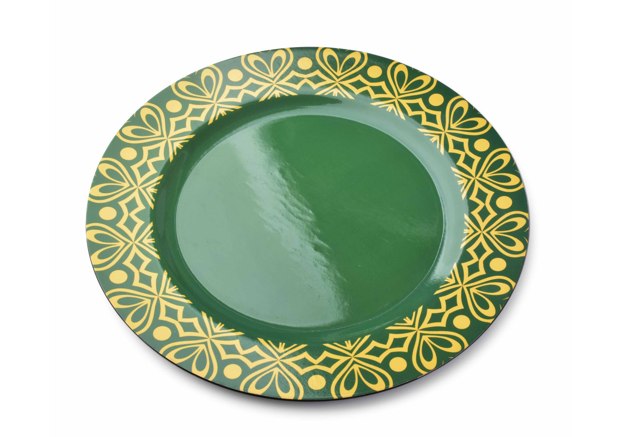 Sous-assiette colorée BLANCHE - 33x33x2cm originale - HTOS9501-PROM - Mondex