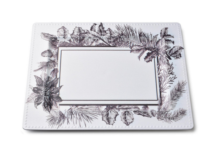 Support décoratif festif BLANCHE - 31,5x25xh1,5cm élégant - HTOS9431-SW-PRO - Mondex