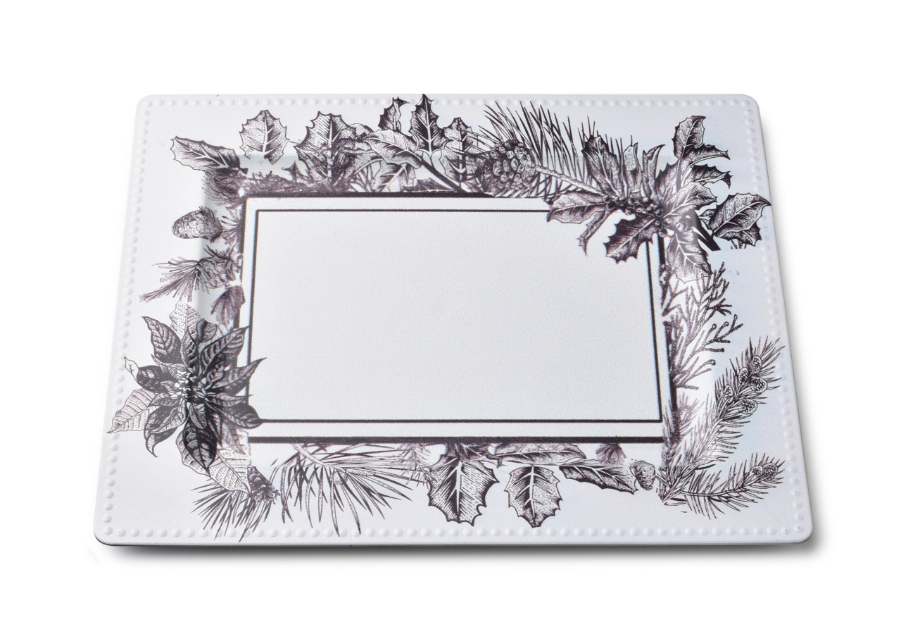 Support décoratif festif BLANCHE - 31,5x25xh1,5cm élégant - HTOS9431-SW-PRO - Mondex