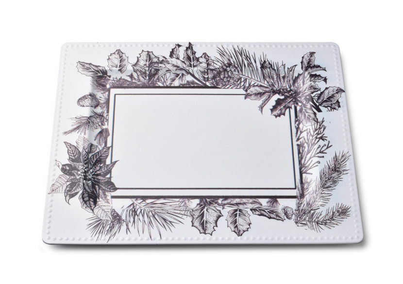 Support décoratif festif BLANCHE - 31,5x25xh1,5cm élégant - HTOS9431-SW-PRO - Mondex