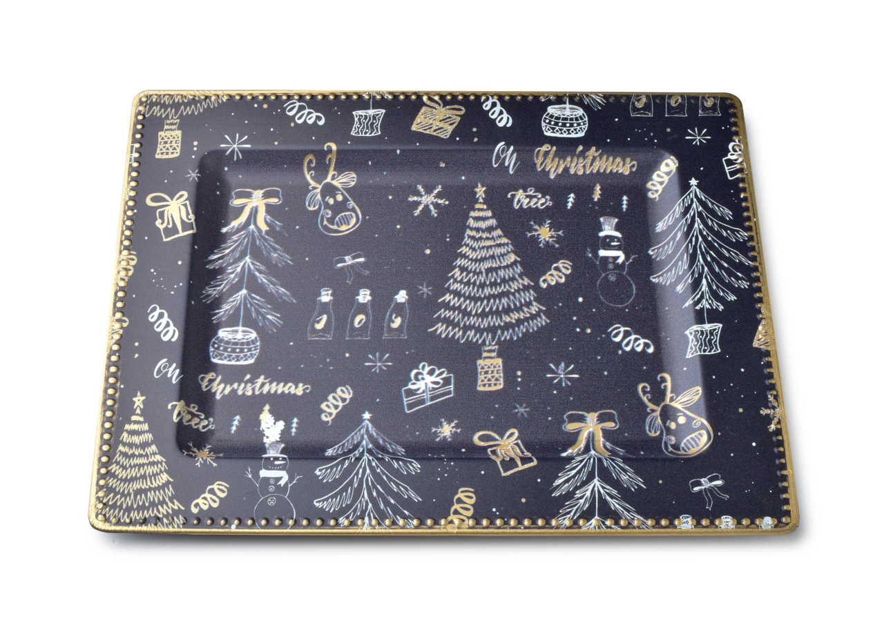 Support décoratif festif BLANCHE - 31,5x25xh1,5cm - HTOS9424-SW-PRO - Mondex