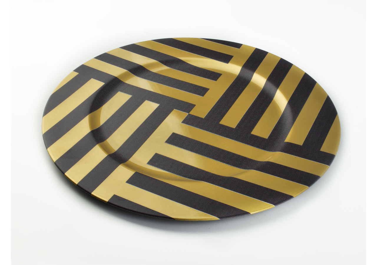 Sous-assiette décorative BLANCHE - 33x33x2cm en plastique - HTOS8888-PROM - Mondex