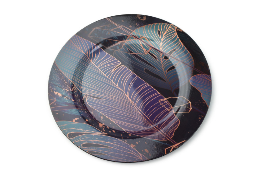 Sous-assiette décorative BLANCHE - Plastique 33 x 33 x 2cm - HTOS8796-PROM - Mondex