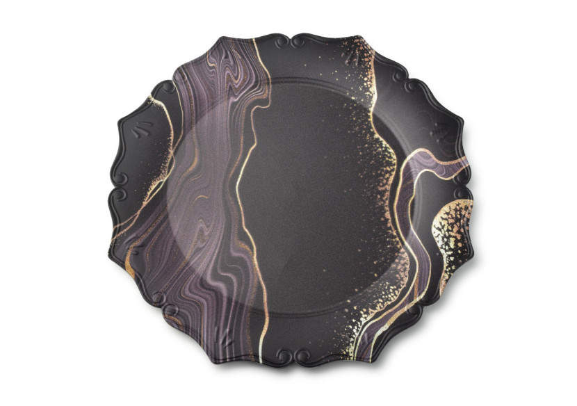 Sous-assiette décorative BLANCHE - Plastique 33 x 33 x 2cm - HTOS8703-PROM - Mondex