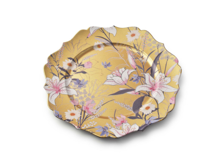 Sous-assiette décorative BLANCHE - Plastique 33 x 33 x 2cm - HTOS4438-PROM - Mondex