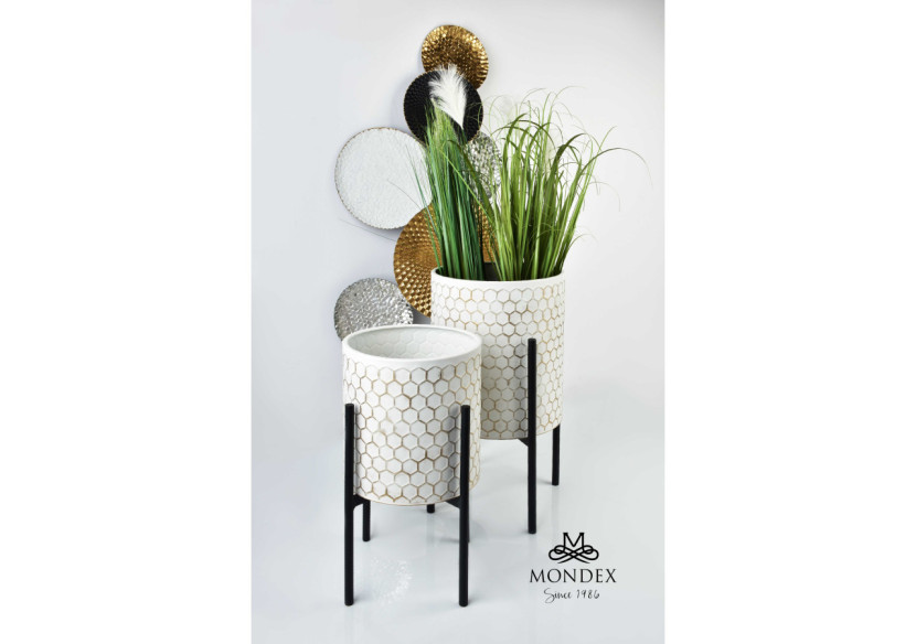 Ensemble de 2 Pots SWEN - Sur Support (31x58/26x48cm) - HTOP6090-PROM - Mondex