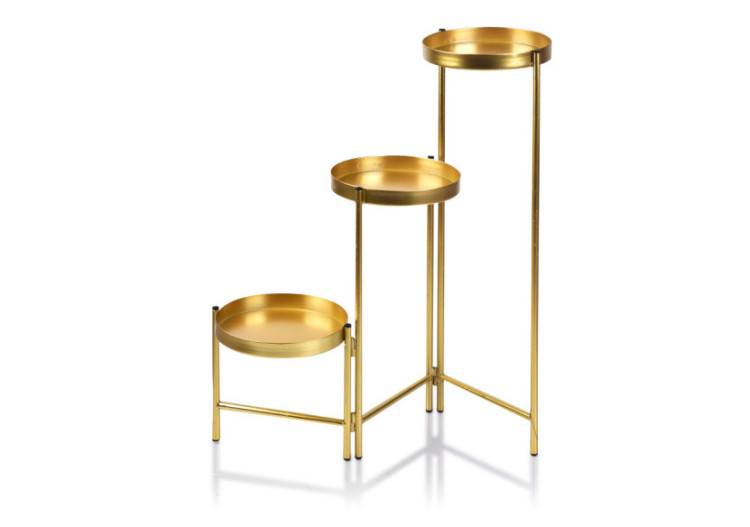 Kwietnik SWEN GOLD - Métal, 3 niveaux (h60x19cm, h40x19cm, h19.5x19cm) - HTOP5559-PROM - Mondex