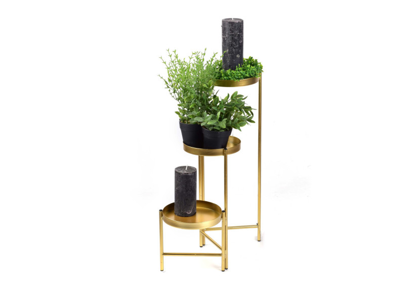 Kwietnik SWEN GOLD - Métal, 3 niveaux (h60x19cm, h40x19cm, h19.5x19cm) - HTOP5559-PROM - Mondex