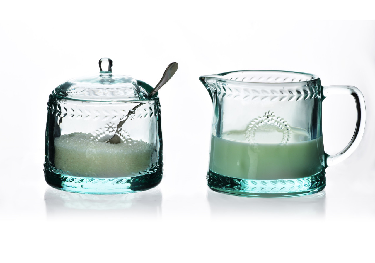 Ensemble ECILA LIGHT - Sucrier turquoise 9x7,3cm avec crémier 300ml - HTID9918-PROM - Affekdesign By Mondex