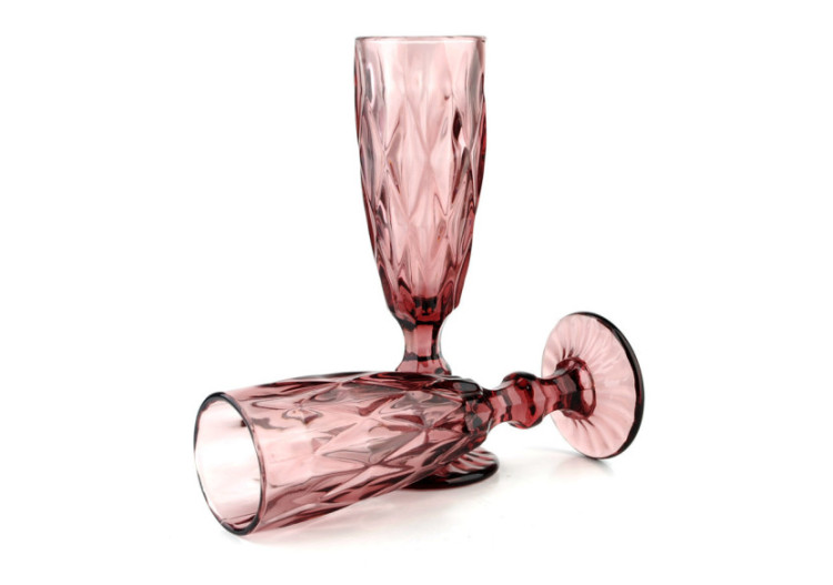 Flûtes à champagne ELISE ROSE - Set de 6 flûtes 180ml en verre durable - HTID3737-PROM - Affekdesign By Mondex 2