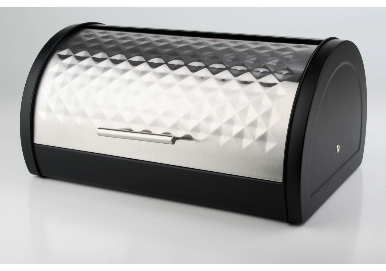 Boîte à pain DIAMOND - Métal noir 37,8 x 25,5 x 18 cm - HTBC5449-PROM - Cookini By Mondex