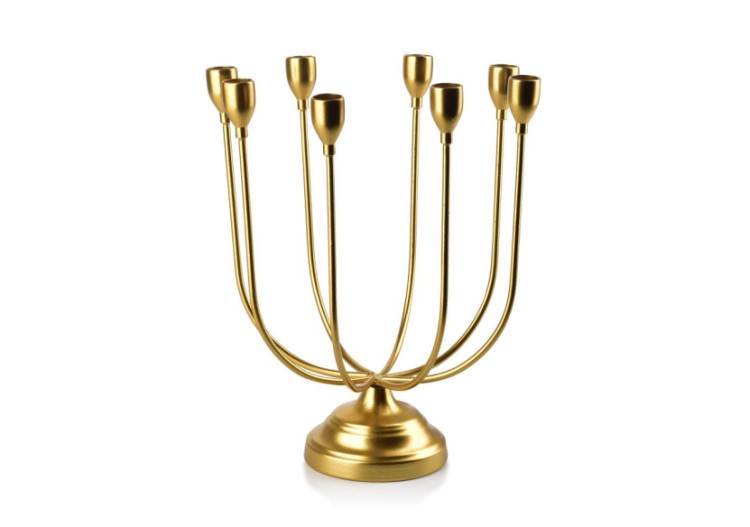 Bougeoir CEDRIC GOLD - 27x11,5xh32cm pour 8 bougies - HTOP3509-PROM - Mondex