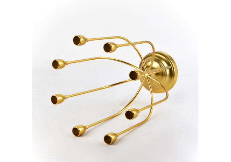 Bougeoir CEDRIC GOLD - 27x11,5xh32cm pour 8 bougies - HTOP3509-PROM - Mondex 2