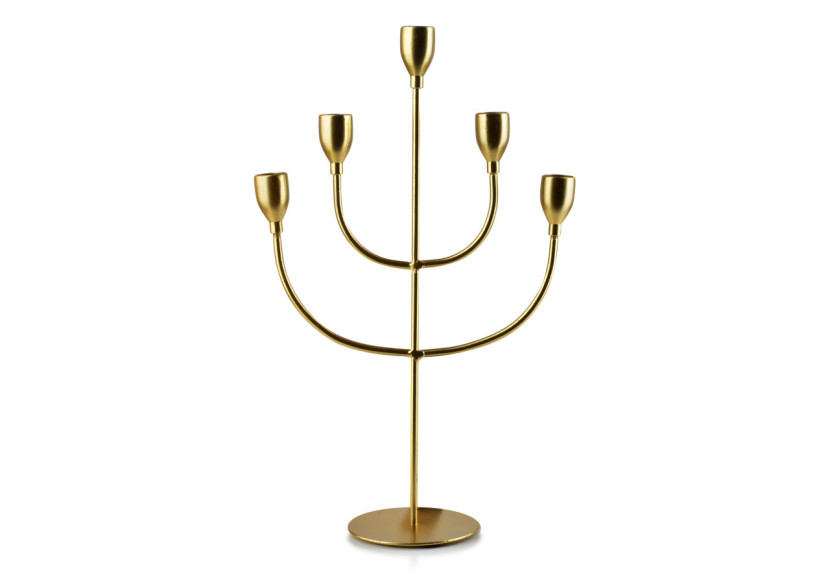 Bougeoir CEDRIC GOLD - 23,5x10xh37,5cm pour 5 bougies - HTOP3486-PROM - Mondex