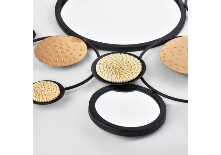 Décoration murale TALA - Miroir 60x37x0,7cm en métal doré et noir - HTOP2939-PROM - Mondex 2