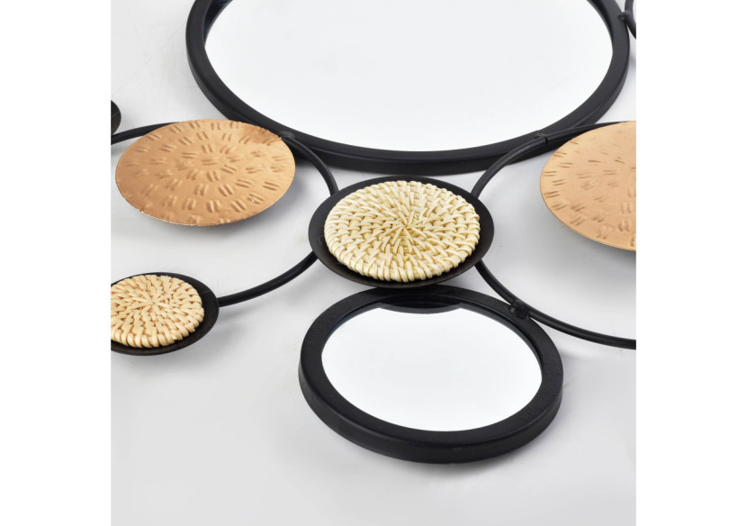 Décoration murale TALA - Miroir 60x37x0,7cm en métal doré et noir - HTOP2939-PROM - Mondex