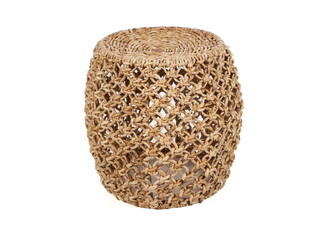 Tabouret DANNIH - Fait main en feuille de bananier - JACAS008N - Bazar Bizar