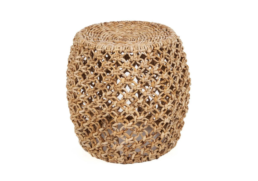 Tabouret DANNIH - Fait main en feuille de bananier - JACAS008N - Bazar Bizar