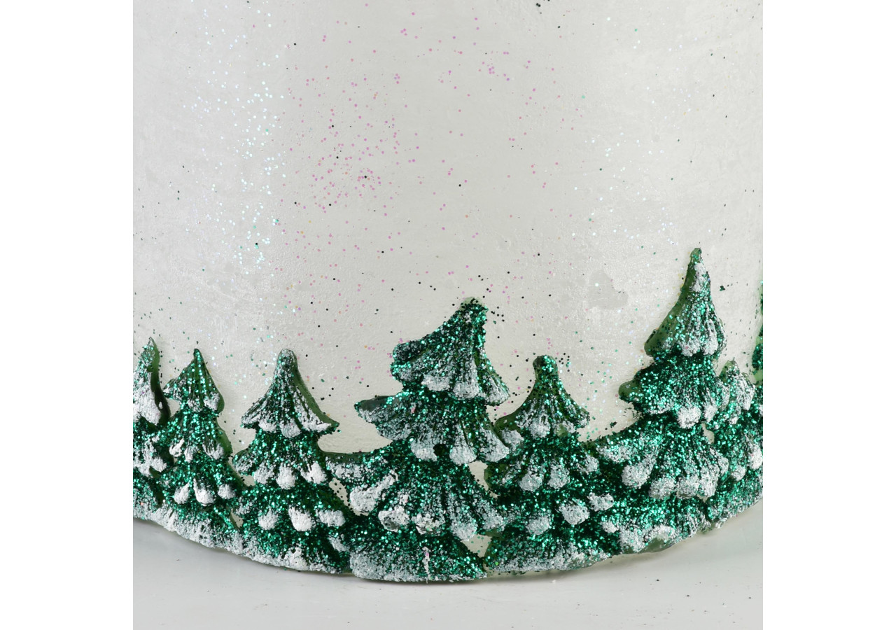 Bougie Lampion NIKOLAO - Cylindre blanc et vert 120 - TCM3154-SW - Mondex