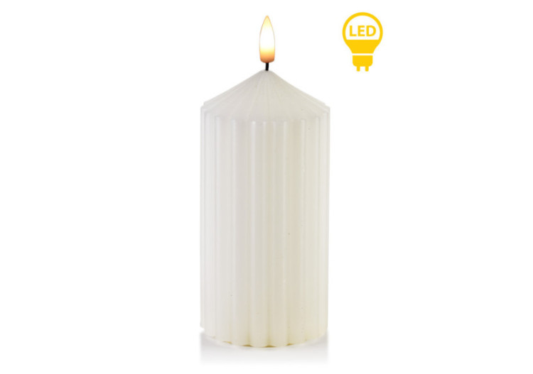 Bougie LED IDALIA - 7x7xh19cm, ambiance chaleureuse et élégante - HTYT4764 - Mondex