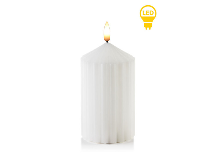 Bougie LED IDALIA - 7 x 7 x 16 cm, élégance et sécurité - HTYT4757 - Mondex