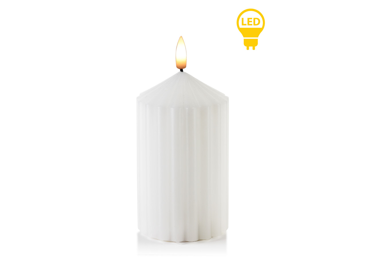 Bougie LED IDALIA - 7 x 7 x 16 cm, élégance et sécurité - HTYT4757 - Mondex