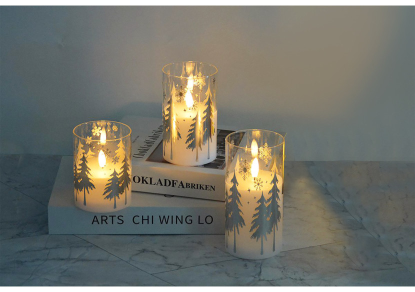 Bougie LED NIKOLAO - Dimensions 7,5xh12,5cm, effet flamme réaliste - HTYT4689-SW - Mondex