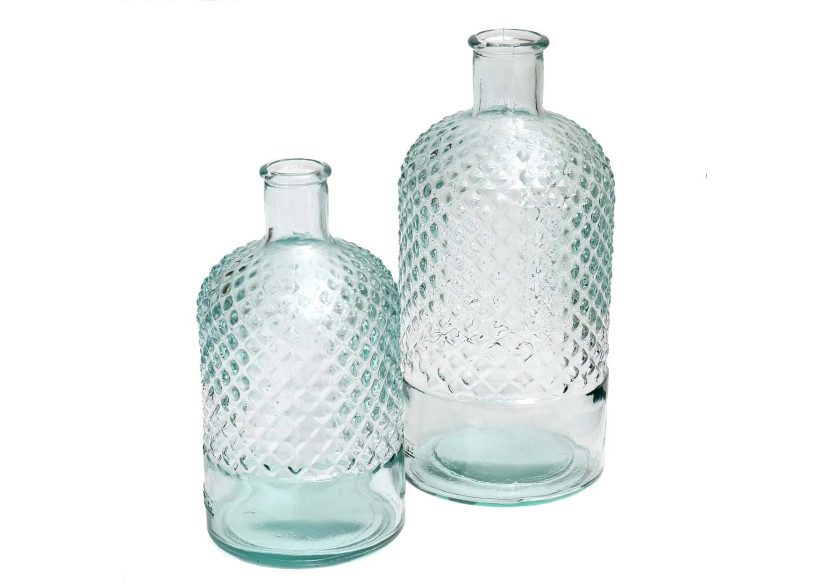 Vase Zuanshu - Verre Recyclé Bleu - Moyen - ESSAMI005B-M - Bazar Bizar