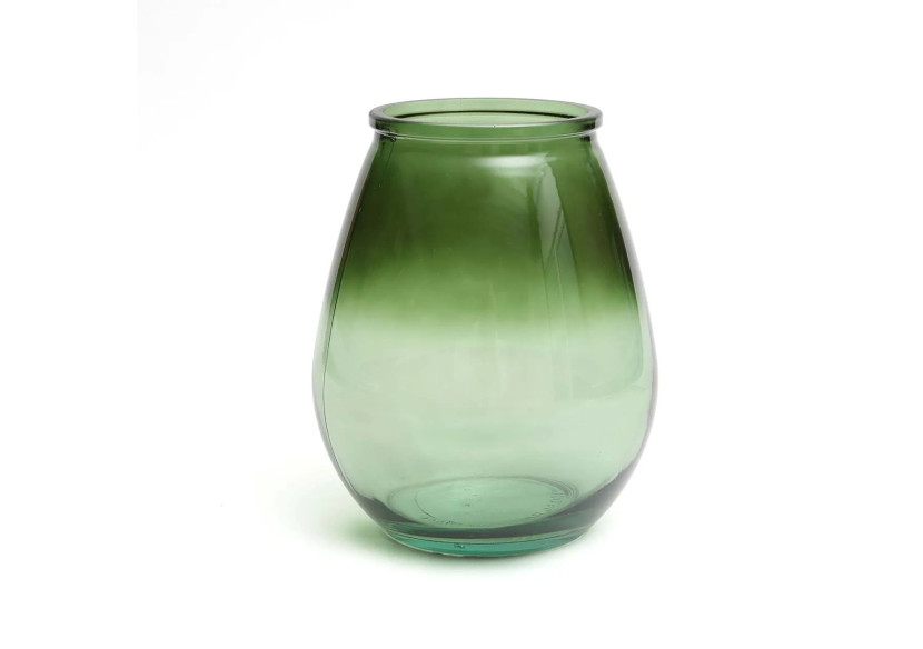 Vase Qiezi - Design Contemporain en Verre Vert - M - ESSAMI013G-M - Bazar Bizar