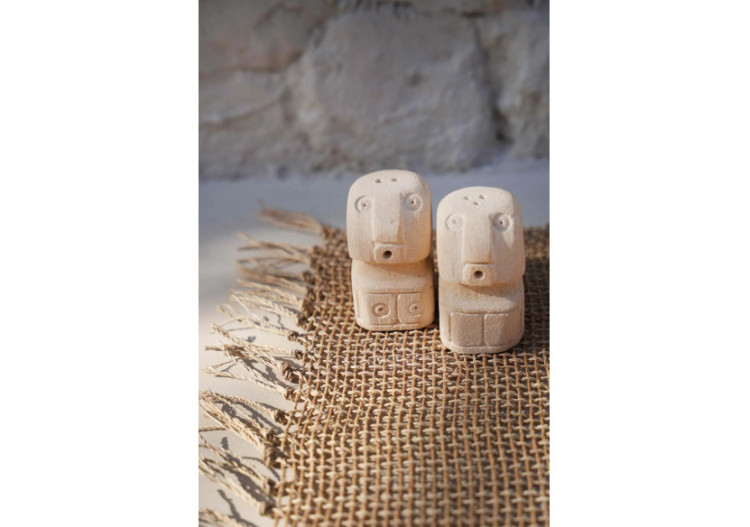 Salière et Poivrière Sumba - Pierre Artisanal - BAHRA038-SET2 - Bazar Bizar 2