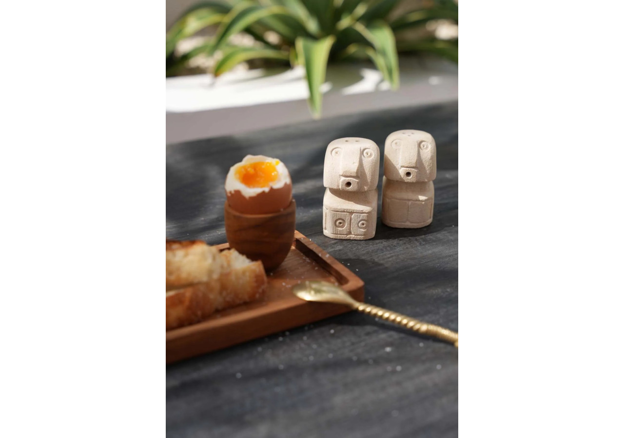 Salière et Poivrière Sumba - Pierre Artisanal - BAHRA038-SET2 - Bazar Bizar