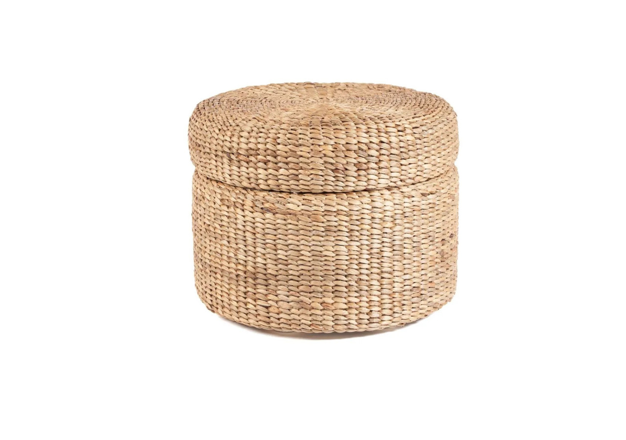 Pouf de Rangement Circulaire - Naturel et Élégant - JACEM006N - Bazar Bizar