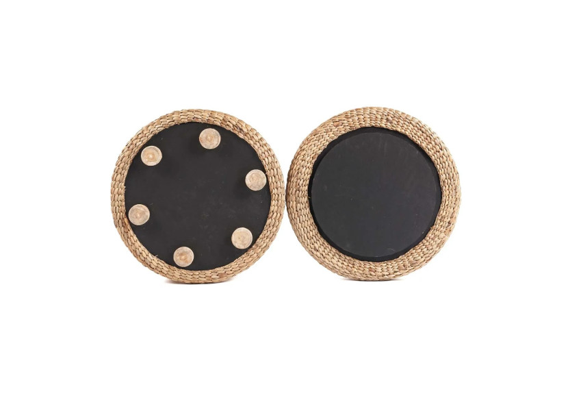 Pouf de Rangement Circulaire - Naturel et Élégant - JACEM006N - Bazar Bizar