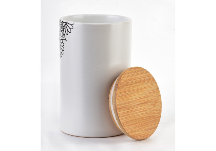 Conteneur BASIC NATURE - Céramique avec couvercle en bambou 9,5 x 16 cm - HTNA7895-1 - Mondex 2