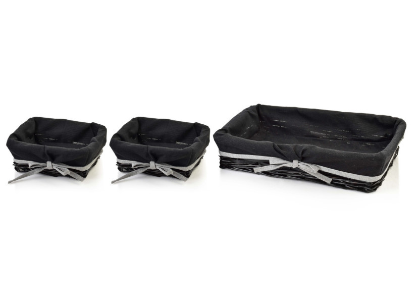 WILL Ensemble de 3 paniers XL - 39 x 25 x 9 cm / 19 x 16 x 8 cm - HIWI4252 - Mondex
