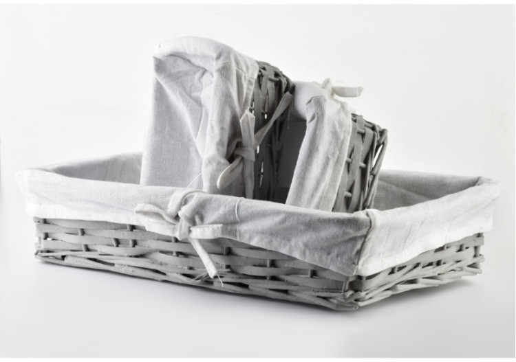 WILL Ensemble de 3 paniers XL - 39 x 25 x 9 cm / 19 x 16 x 8 cm - HIWD4221 - Mondex 2