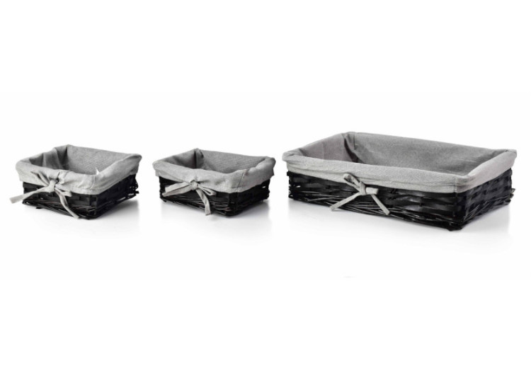 WILL Ensemble de 3 paniers XL - 39 x 25 x 9 cm / 19 x 16 x 8 cm - HIWD4191 - Mondex