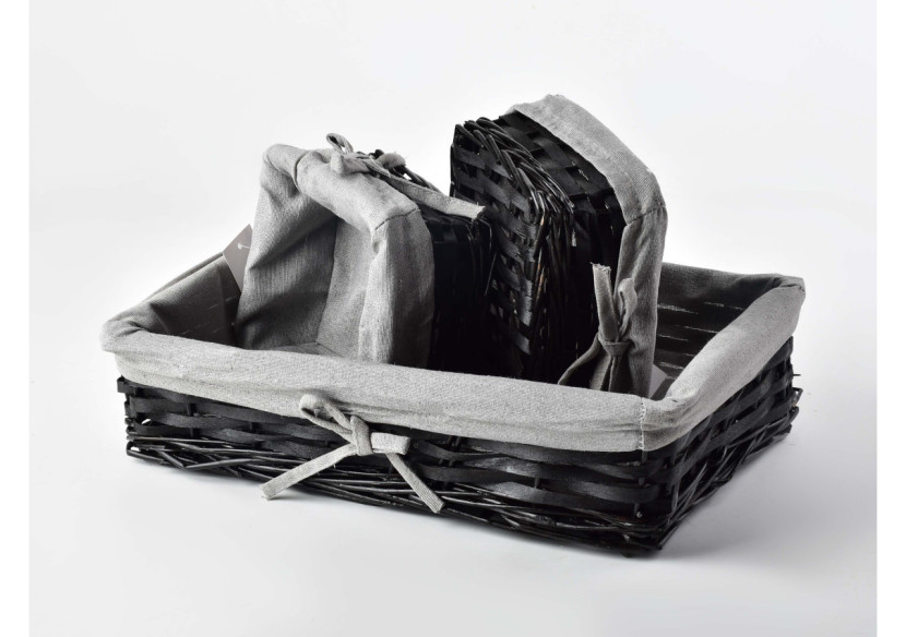 WILL Ensemble de 3 paniers XL - 39 x 25 x 9 cm / 19 x 16 x 8 cm - HIWD4191 - Mondex WILL Ensemble de 3 paniers XL - 39 x 25 x 9 cm / 19 x 16 x 8 cm - HIWD4191 - Mondex