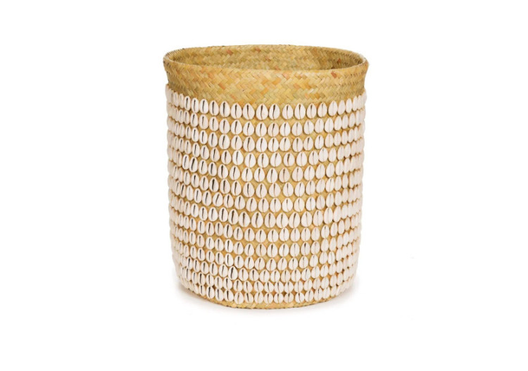 Panier Pandan n°1 - Fait Main avec Coquillages - BAEX007NW - Bazar Bizar