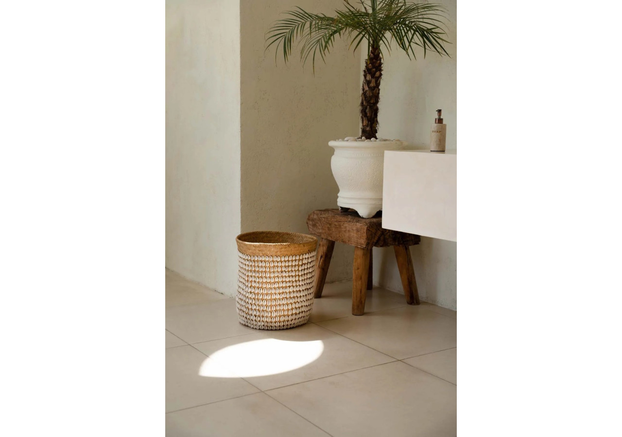 Panier Pandan n°1 - Fait Main avec Coquillages - BAEX007NW - Bazar Bizar